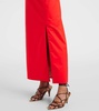 Ruffled one-shoulder poplin gown