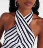 Dawn striped halterneck top