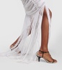 Guisa fringed shirred silk-blend gown