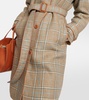 Checked linen and wool coat