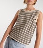 Sophie striped cotton-blend vest