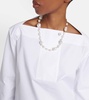 Cotton poplin pleated top