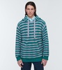 Striped cotton-blend hoodie