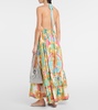 Printed silk maxi dress