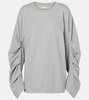 Ruched oversized cotton jersey top