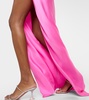 Draped cutout silk satin gown