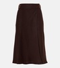 Irene belted linen crêpe midi skirt