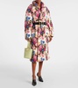 Belted floral teddy coat