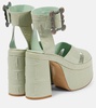 Olde London croc-effect leather platform sandals