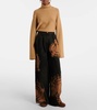 Printed cotton wide-leg pants