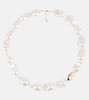 Baroque pearl 14kt gold necklace with diamonds