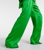 Pleated silk wide-leg pants