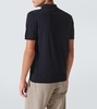 Wool zip-up polo shirt