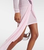 Asymmetric draped minidress