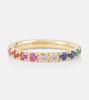 Rainbow Large 14kt gold eternity ring with sapphires, rubies, amethysts, and emeralds