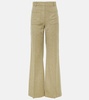 High-rise wool-blend flared pants