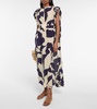 Ancient Tropics printed silk midi dress