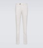 Cotton gabardine slim pants