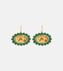 Margarita 18kt gold earrings with citrine and enamel