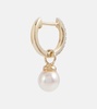 14kt gold earrings with diamonds and detachable pearls