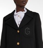 Double G embroidered wool coat