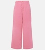 Face cotton corduroy wide-leg pants