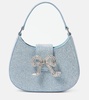 Crystal-embellished denim tote bag