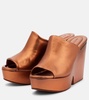 Dolcy metallic leather platform mules