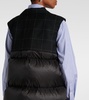 Checked down-paneled wool vest