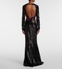 Embroidered sequined gown