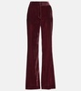 Lebone high-rise velvet flared pants