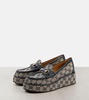 Horsebit GG Canvas wedge loafers