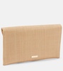 Citrus Punch embellished raffia clutch