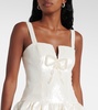 Bridal bow-detail sequined minidress