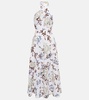 Helena floral halterneck cotton midi dress