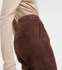 Vesta high-rise suede flared pants