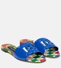 DG Logo Flat Sandals in Calf Leather