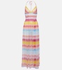 Zig-zag halterneck maxi dress