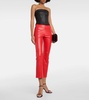 Leather cropped pants