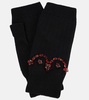 Embellished cotton-blend fingerless gloves