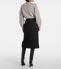 White Label Kingsley twill midi skirt