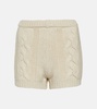 Cable-knit cashmere shorts