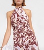 Kendra printed halterneck silk dress