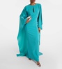 Cutout crepe satin gown