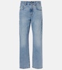 Mid-rise straight jeans