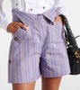 W CJ striped high-rise cotton shorts