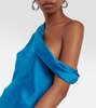 Lexy draped one-shoulder satin top