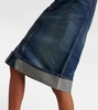 Denim midi skirt