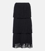 Isa fringed cashmere midi skirt