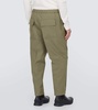 Cotton poplin straight pants